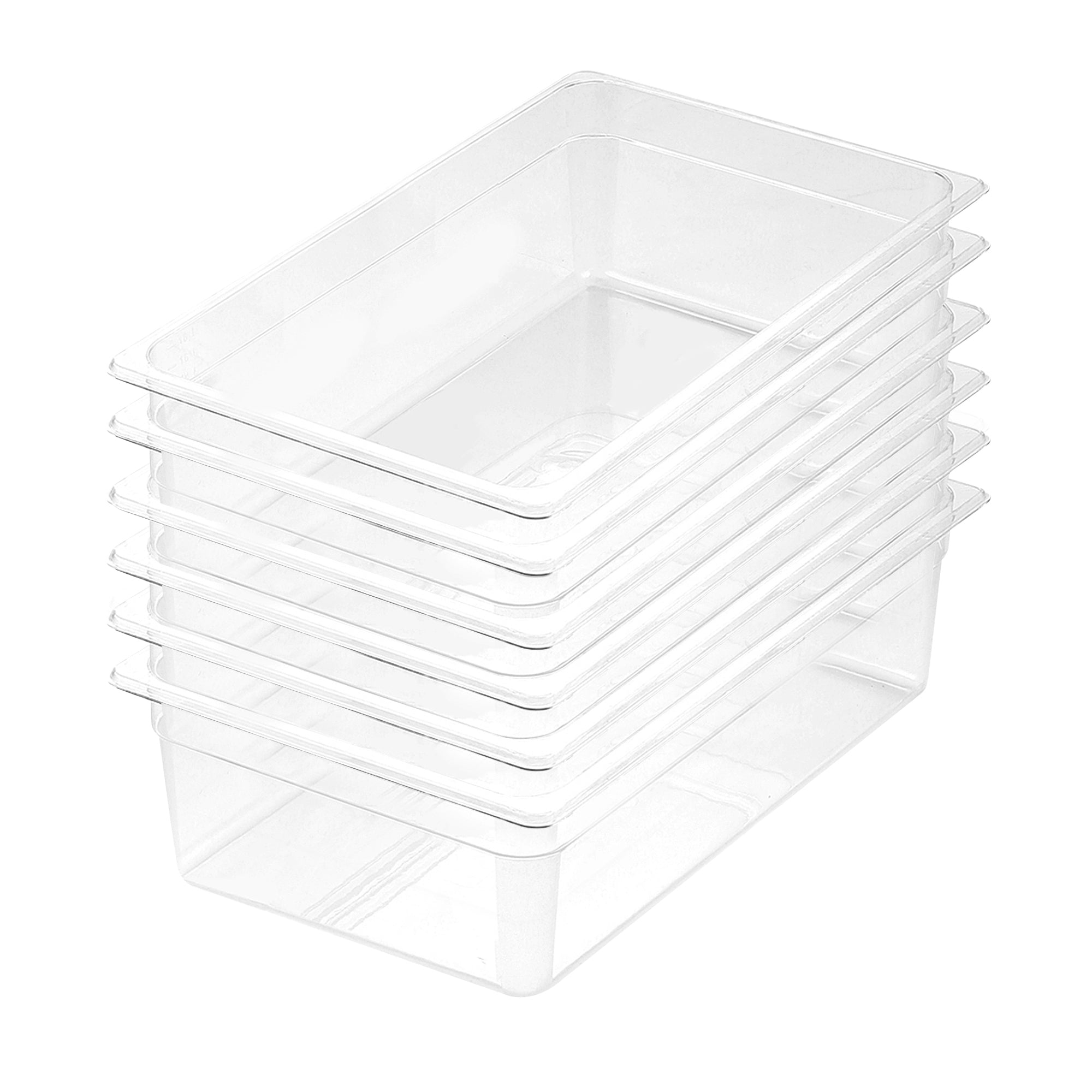 NNEAGS 150mm Clear Gastronorm GN Pan 1/1 Food Tray Storage Bundle of 6