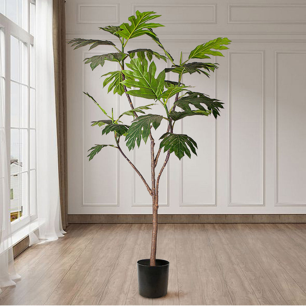 NNEAGS 180cm Artificial Natural Green Split-Leaf Philodendron Tree Fake Tropical Indoor Plant Home Office Decor-2