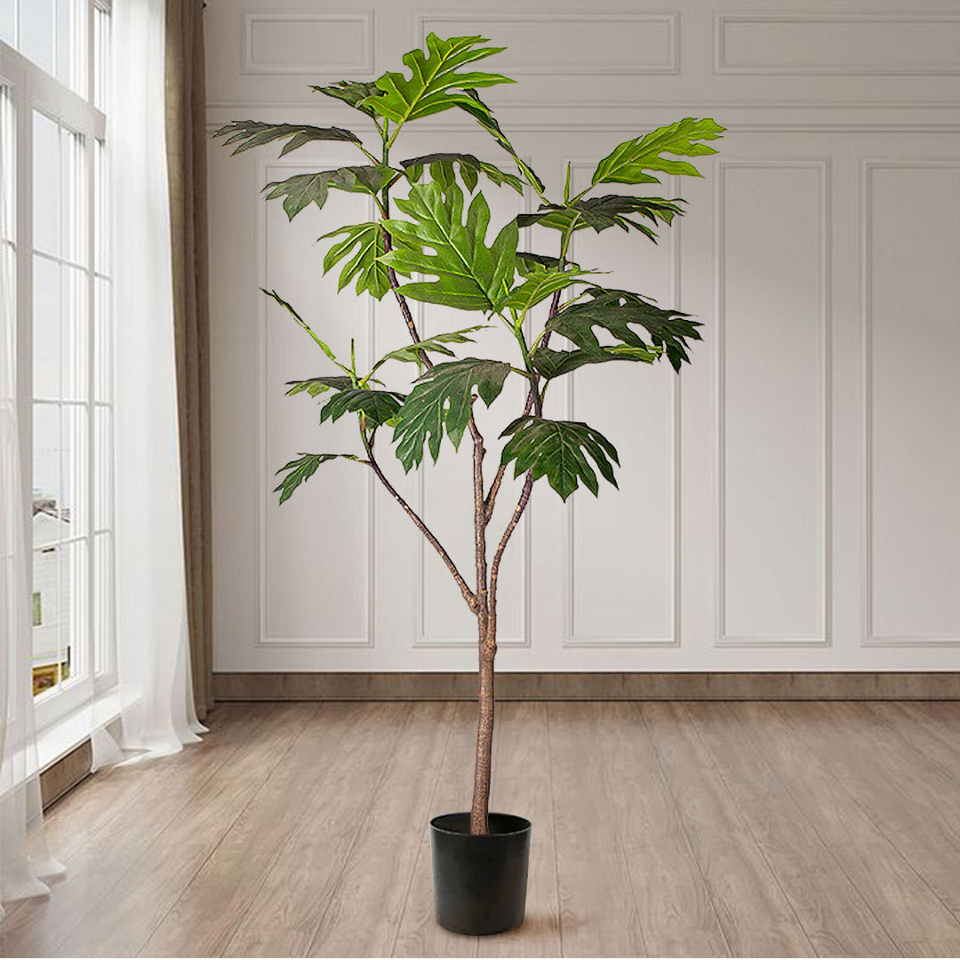 NNEAGS 180cm Artificial Natural Green Split-Leaf Philodendron Tree Fake Tropical Indoor Plant Home Office Decor-2