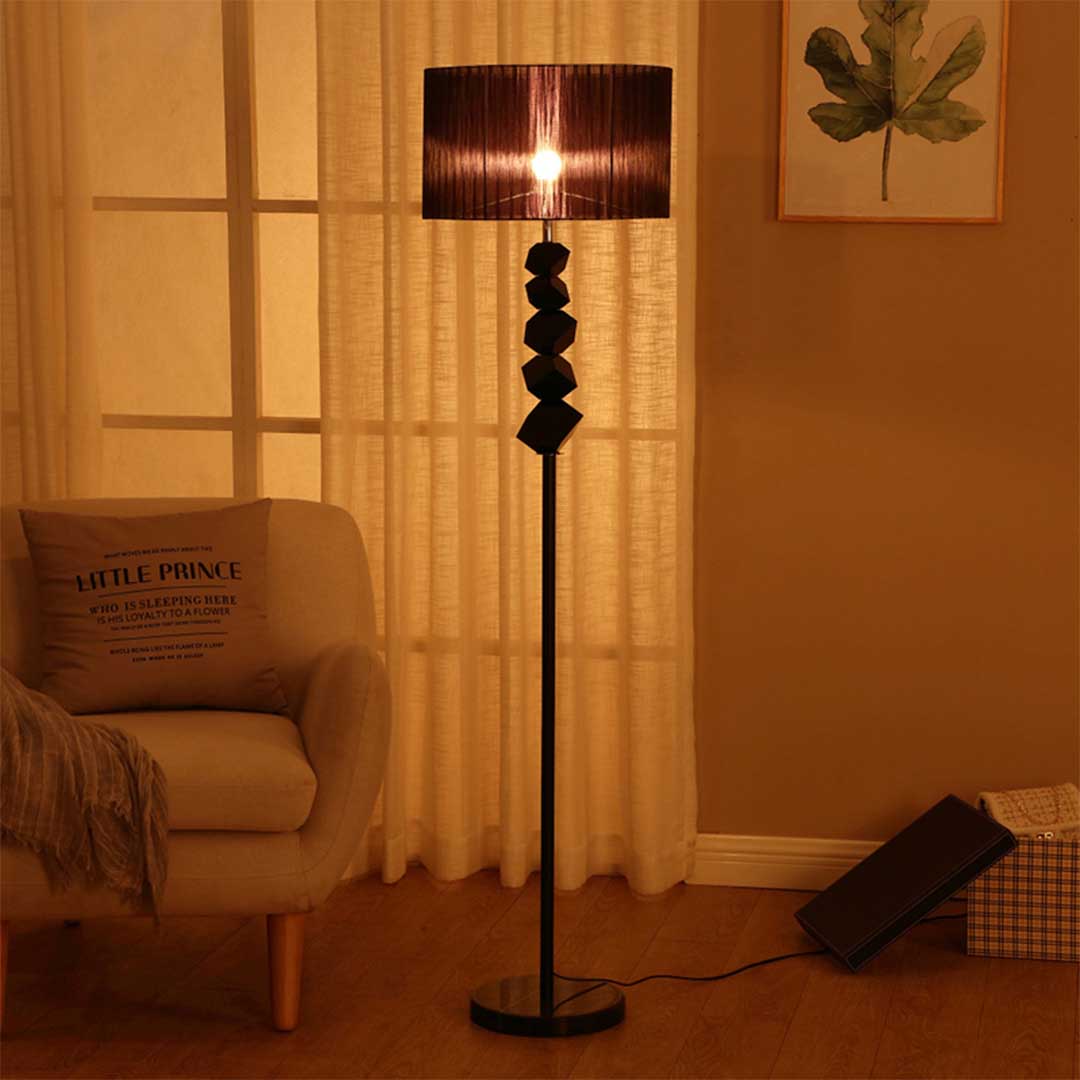 NNEAGS Floor Lamp Metal Base Standing Light with Dark Shade Tall Lamp-3
