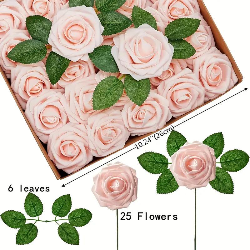 NNETM Pink Artificial Flowers Combo Box Set with Stems