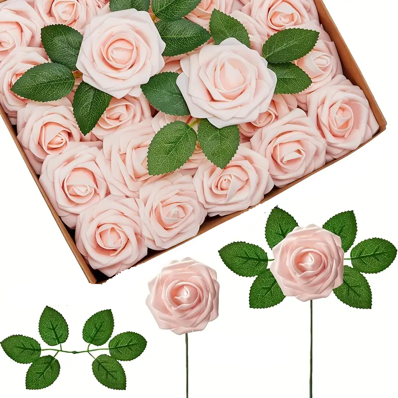 NNETM Pink Artificial Flowers Combo Box Set with Stems