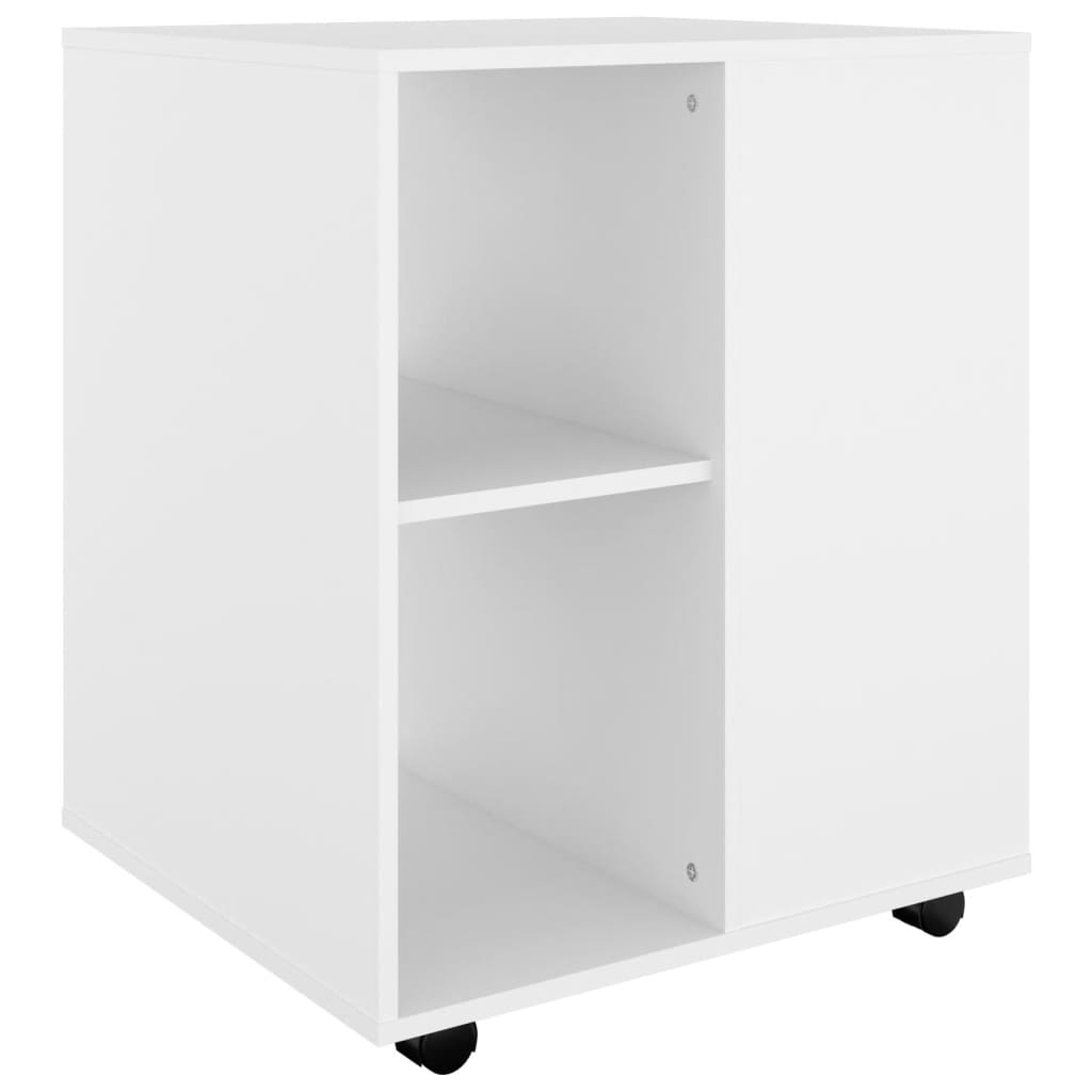NNEVL Rolling Cabinet White 60x53x72 cm Chipboard-1