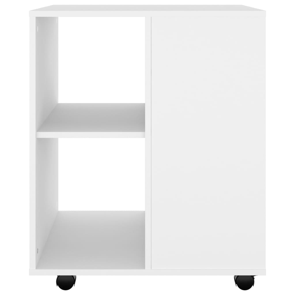 NNEVL Rolling Cabinet White 60x53x72 cm Chipboard-4