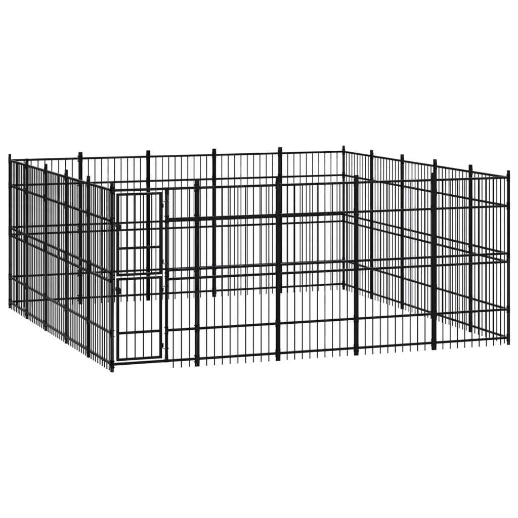 NNEVL Outdoor Dog Kennel Steel 23.04 m²