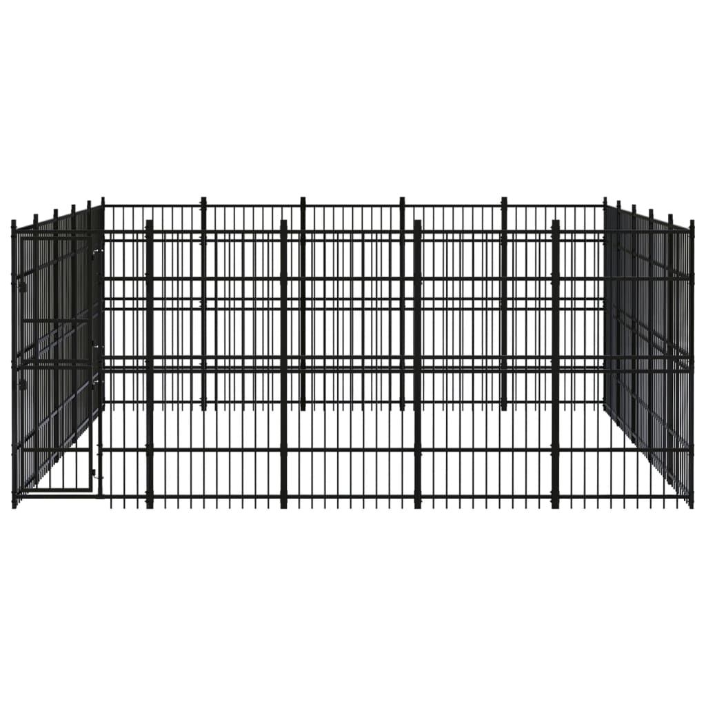 NNEVL Outdoor Dog Kennel Steel 23.04 m²