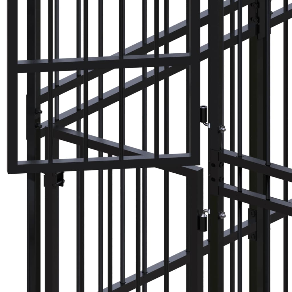 NNEVL Outdoor Dog Kennel Steel 23.04 m²