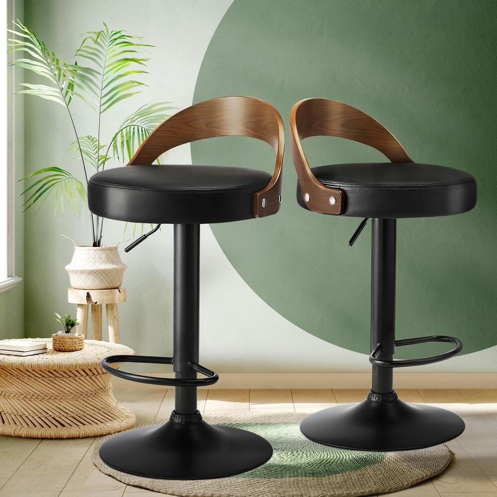 NNEED Bar Stools Gas Lift Swivel Padded Seat x2-4