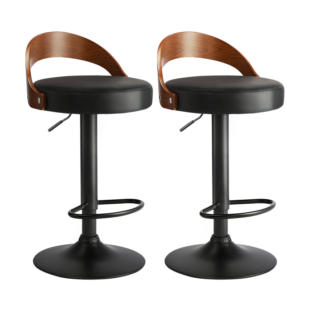 NNEED Bar Stools Gas Lift Swivel Padded Seat x2-0