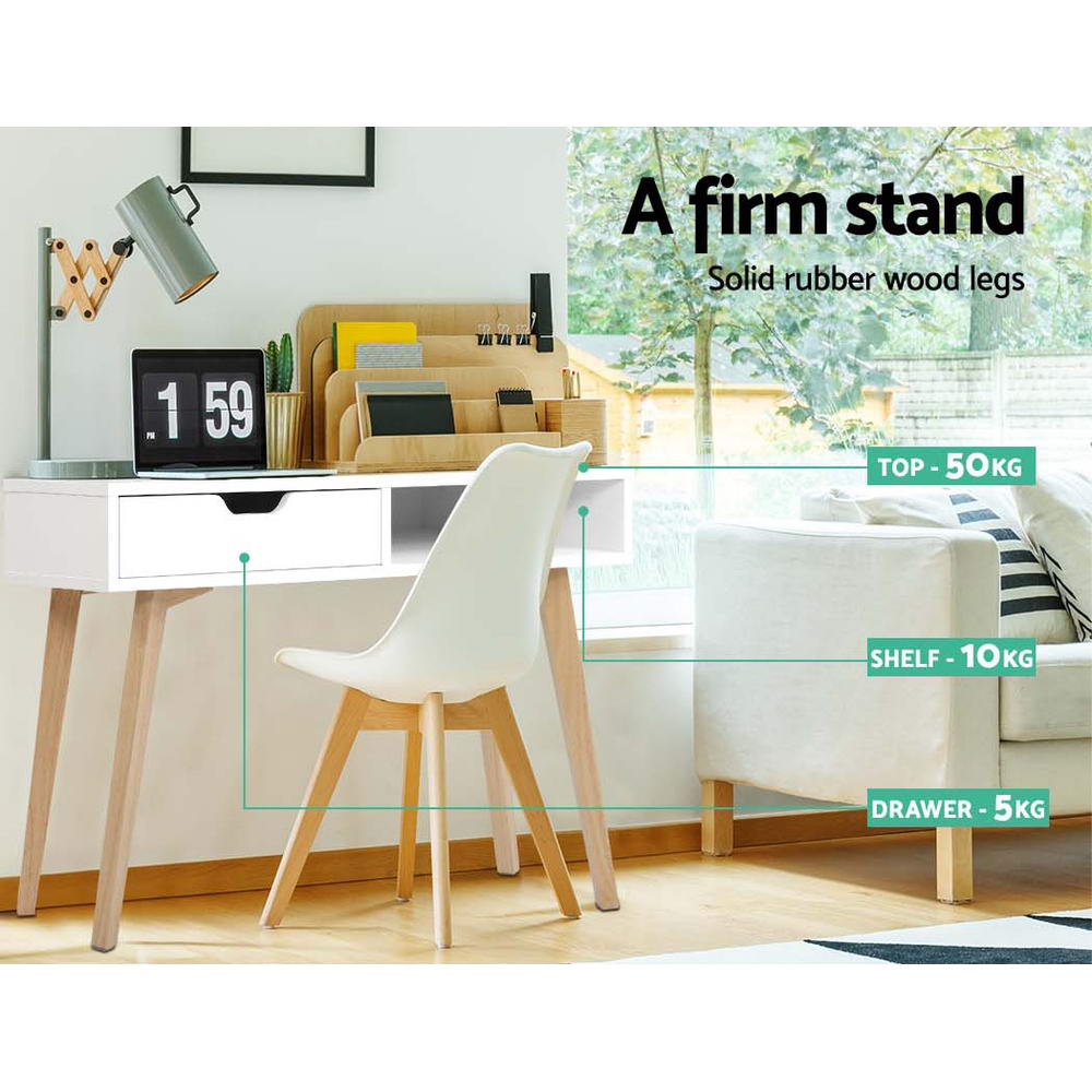 NNEDSZ Office Computer Desk Study Table Storage Drawers Student Laptop White-3