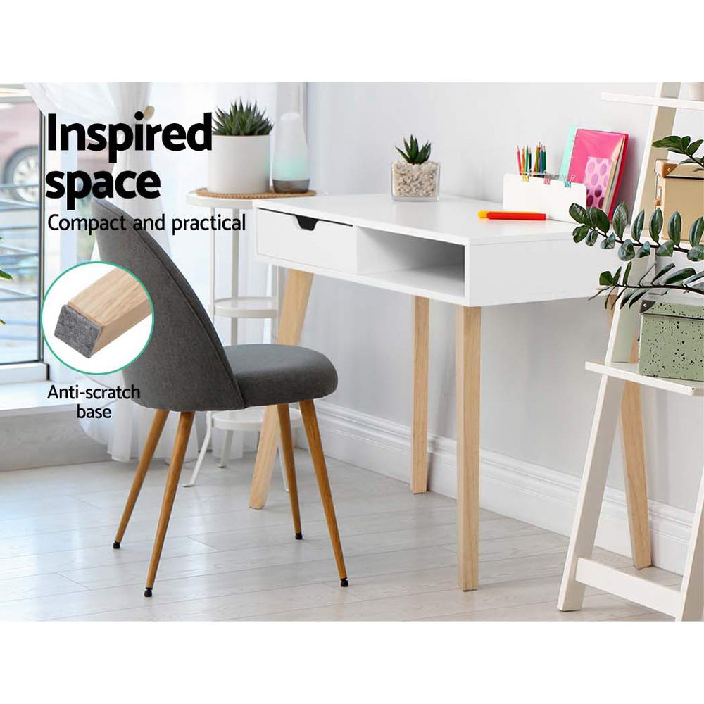 NNEDSZ Office Computer Desk Study Table Storage Drawers Student Laptop White-4