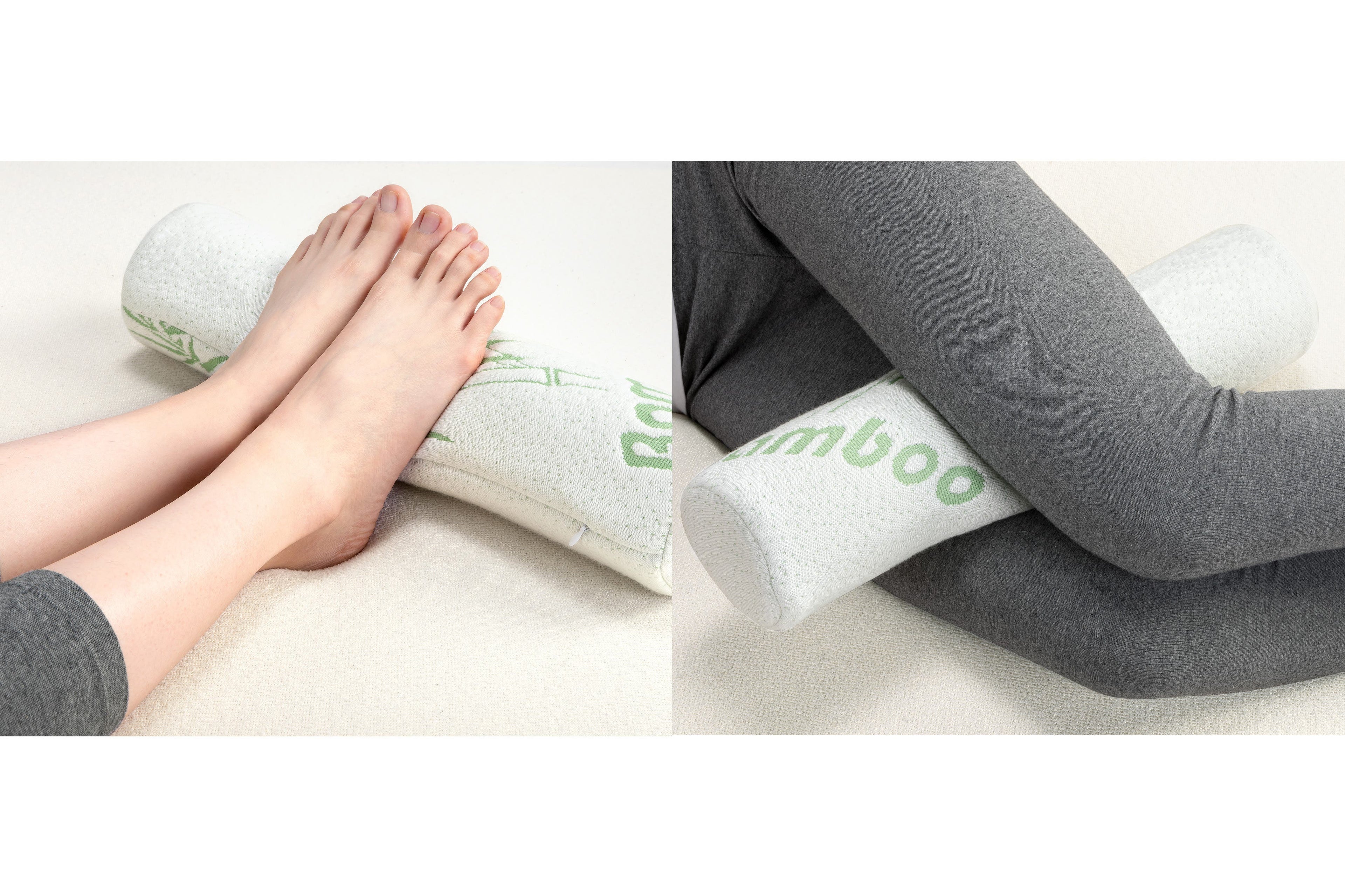 NNEKGE Set of 2 Memory Foam Neck Roll Bolster Pillows-3
