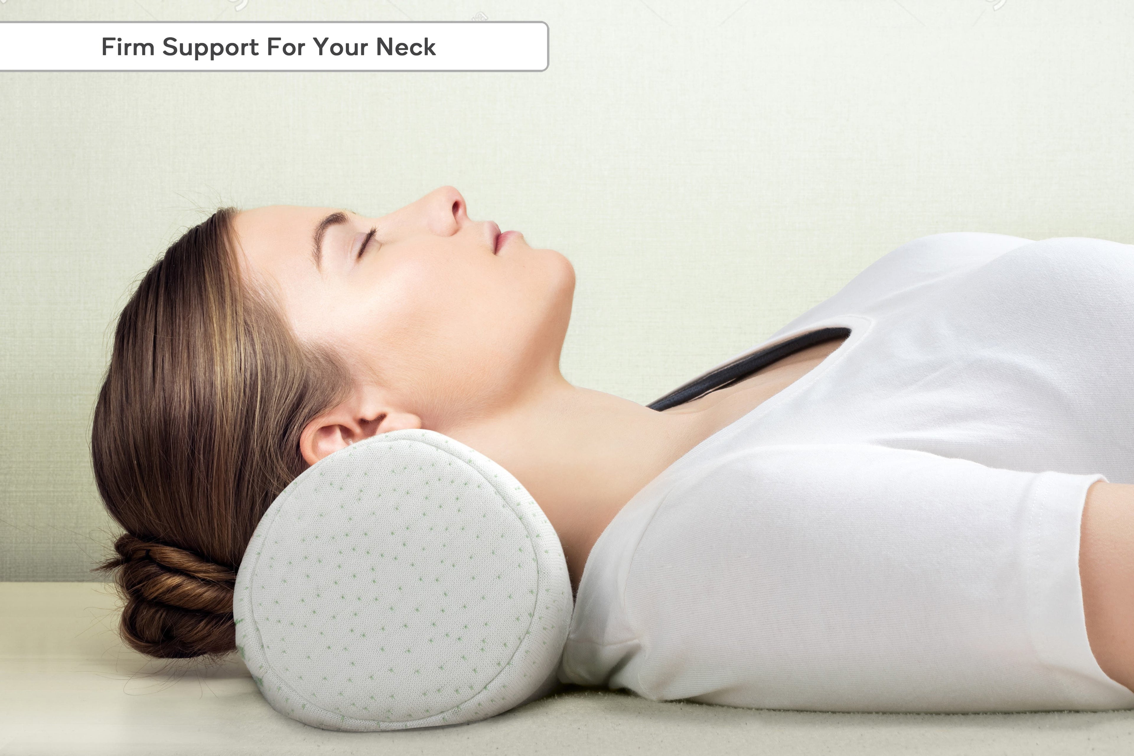 NNEKGE Set of 2 Memory Foam Neck Roll Bolster Pillows-4