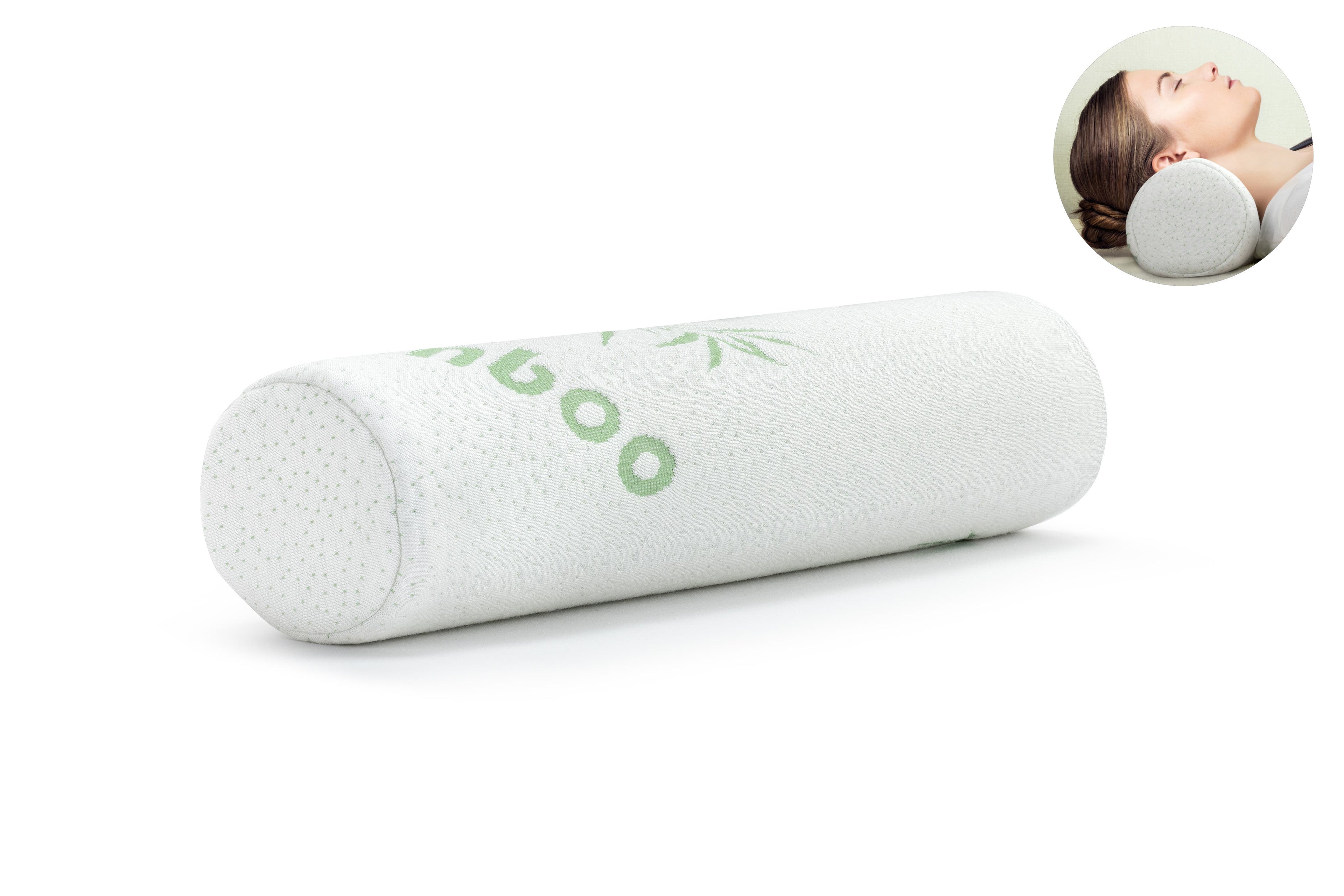 NNEKGE Set of 2 Memory Foam Neck Roll Bolster Pillows-0