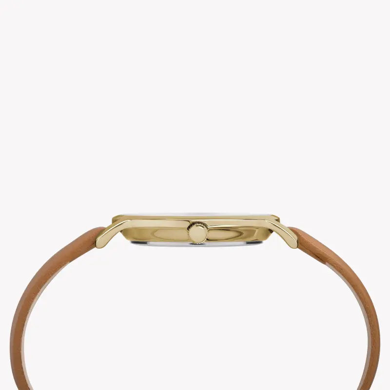 Timex Women's Tan Leather Watch, Silver Dial | Tw2r91800