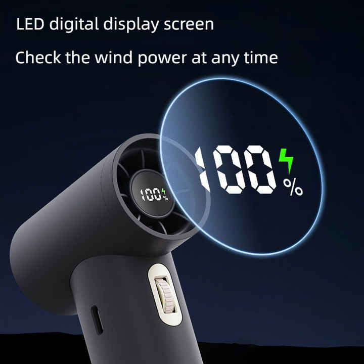 NNEDSZ White Portable High-Speed Turbo Fan with 2000mAh Battery and Multiple Attachments-1