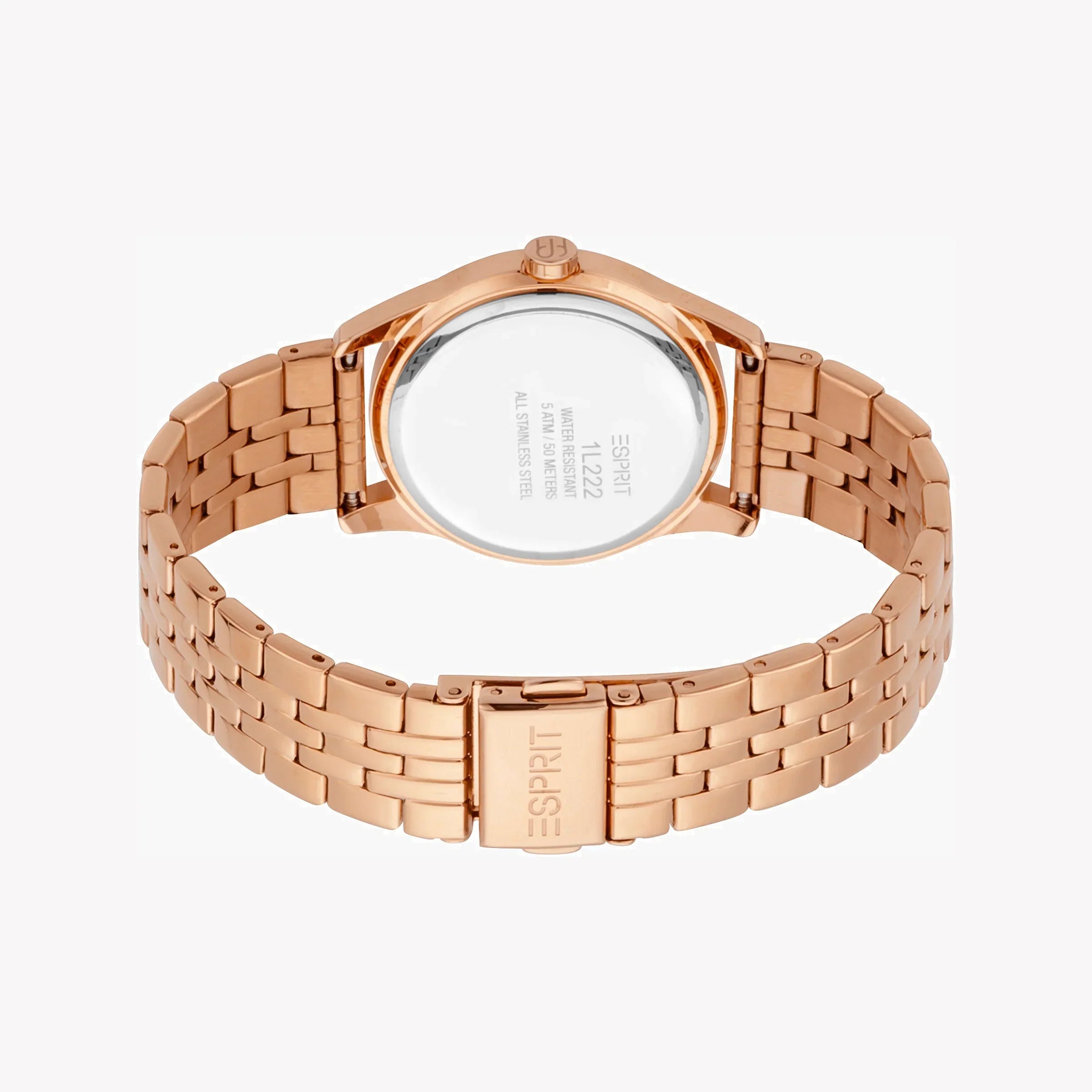 Esprit Women's Rose Gold Stainless Steel Watch, Silver Dial | Es1l199m0015