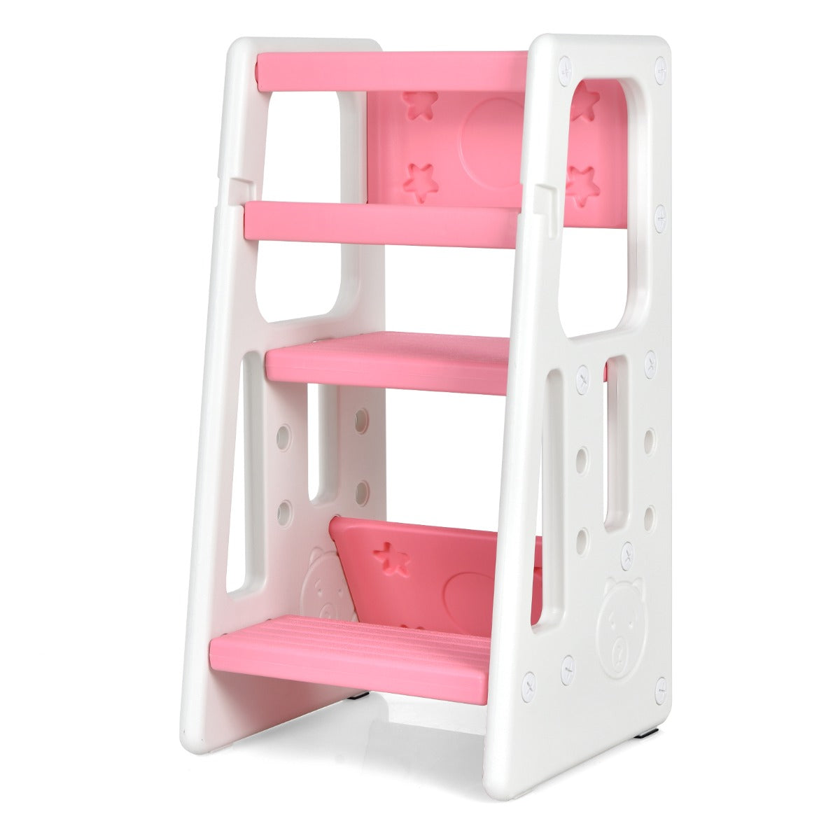 NNECW Kids Step Learning Stool with Double Safety Rails for Baby-1