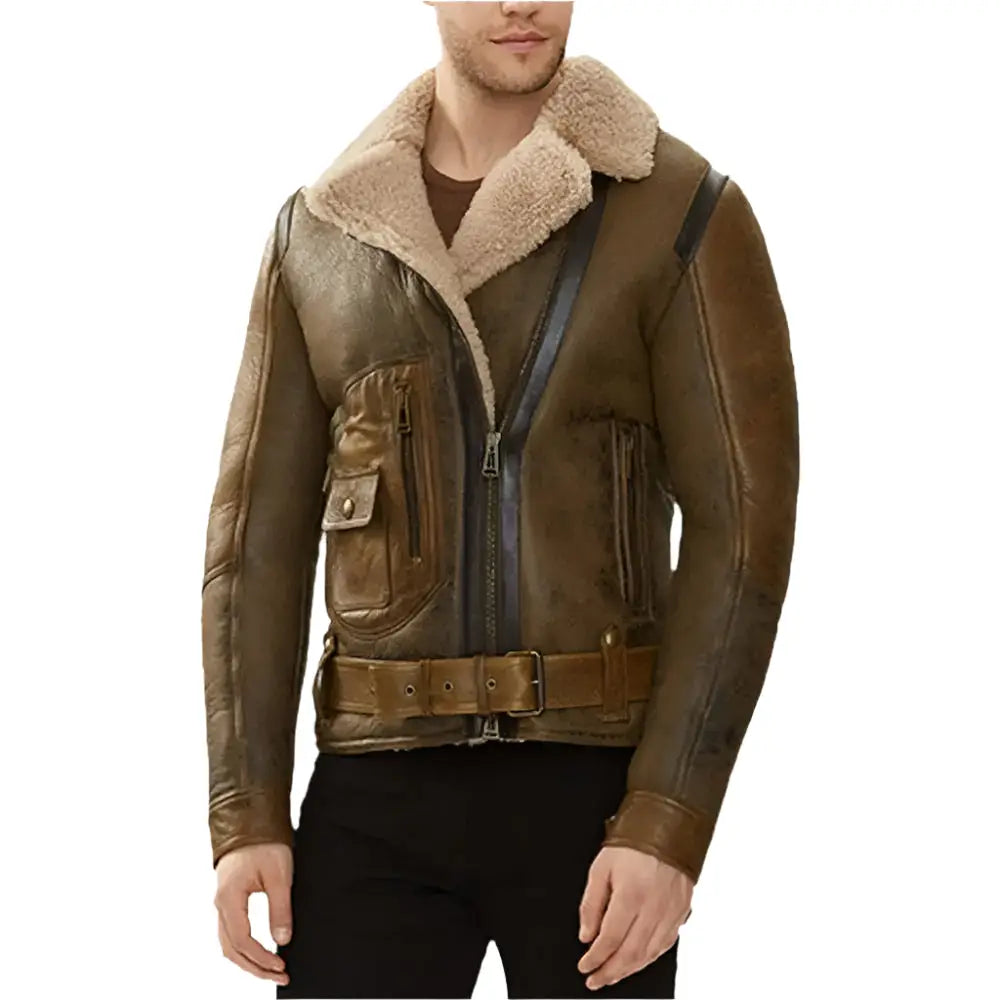 Men’s B3 Aviator Shearling Leather Bomber Jacket